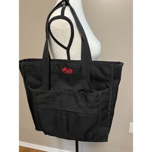 Roxy black canvas tote with matching wristlet